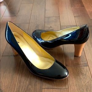 J.Crew Juliet Patent Leather Wood Heel Pumps